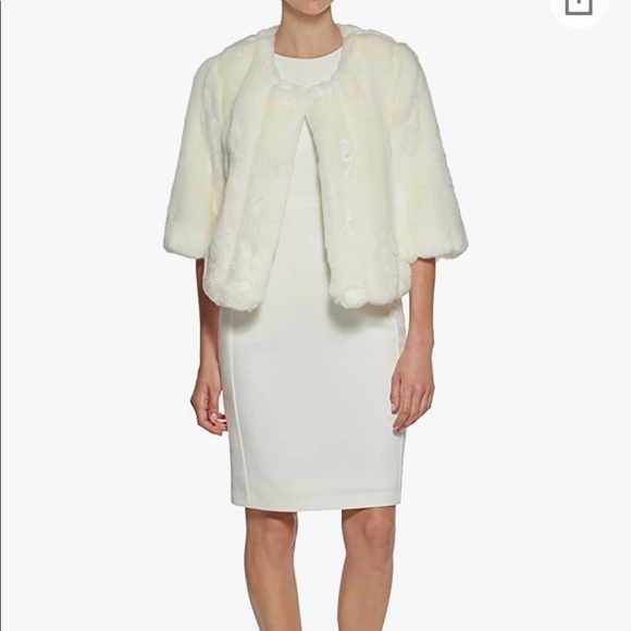 Calvin Klein false fur / mink shrug - Picture 3 of 4